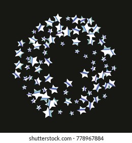 Colorful star falling Pattern. Rainbow colors. Isolated pattern.Black background. Astral Design. Chaotic Decor. Modern Creative Starlight Style. Vector illustration for celebration,holiday, invitation