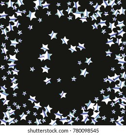 Colorful star falling Pattern. Rainbow colors. Isolated pattern.Black background. Astral Design. Chaotic Decor. Modern Creative Starlight Style. Vector illustration for celebration,holiday, invitation