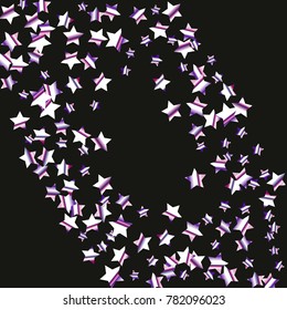 Colorful star falling Pattern. Rainbow colors. Isolated pattern.Black background. Astral Design. Chaotic Decor. Modern Creative Starlight Style. Vector illustration for celebration,holiday, invitation