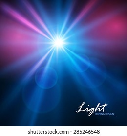 Colorful star. Flash light. Vector illustration