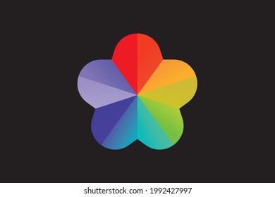 Colorful Star Flower Logo. a combination of a blend of flowers and stars designed with a colorful concept. very suitable for business icons, companies, flower shops, and others