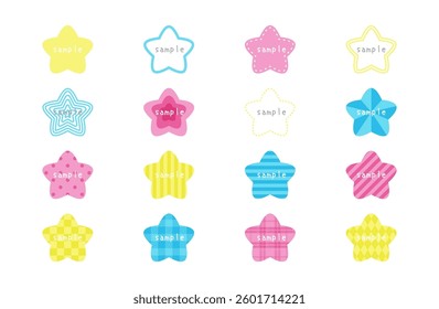 Colorful star frame material set