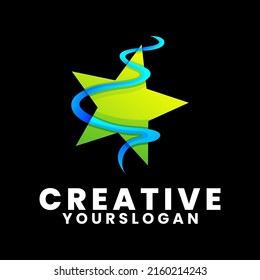 colorful star gradient logo design
