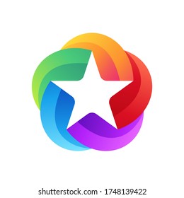 Colorful star, gradient logo template