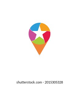 colorful star ice cream cone symbol logo vector