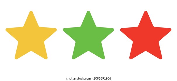 Colorful star icons set. Vectors.
