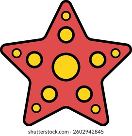 Colorful Star Illustration with Dots