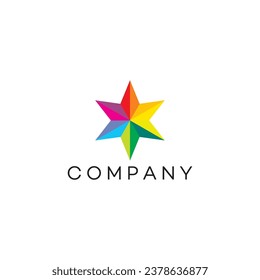 Colorful star innovative logo design 