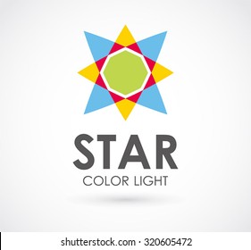 Colorful star light abstract vector and logo design or template art business icon of company identity symbol concept