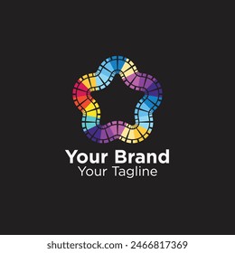 Colorful Star Logo Abstract Concept Vector Design
