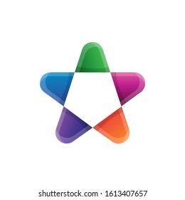colorful star logo design illustration