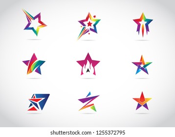 Colorful Star Logo Design Set