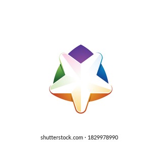Colorful star logo design template