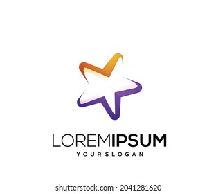 colorful star logo design template