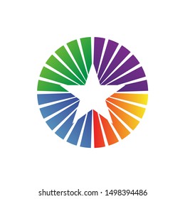 Colorful Star Logo Design Vector