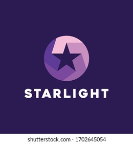 Farbige Star Logo Design Vektorillustration Vorlage mit Moderner App Technologie Concept Stil.