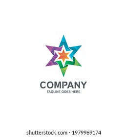 Colorful star logo design vector
