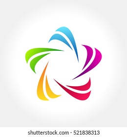 Colorful Star logo and icon design