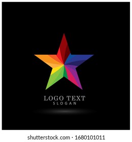 Colorful Star Logo. Symbol & Icon Vector Template.