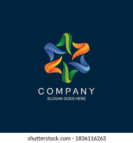 Colorful star logo in vector