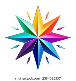 Colorful star logo vector. Bright branding sign for colorful ideas, teamwork, success and shining presentation. EPS 10 vector illustration.