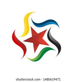 colorful star logo vector icon concept illustration with decorative and creative design element