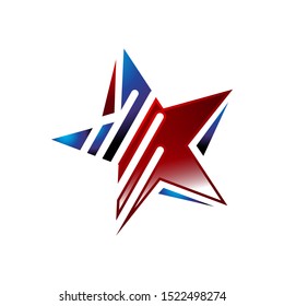 colorful star logo vector icon concept illustration with decorative and creative design element
