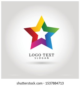 Colorful Star Logo. Vector & Icon Vector Template.