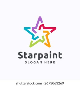 Colorful Star Logo Vector. Simple star icon design template.