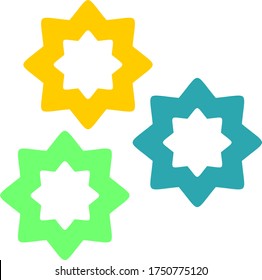 colorful star logos, company logos with simple shapes, creative design logos.