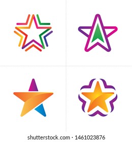 Colorful star logos. illustration, design, icon