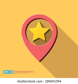 Colorful star marker icon - can be used as favorite sign