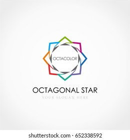 Colorful Star Octagonal Logo