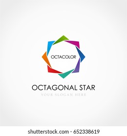 Colorful Star Octagonal Logo