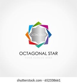 Colorful Star Octagonal Logo