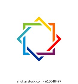 Colorful Star Ornamental Vector Logo Template Illustration Design. Vector EPS 10.