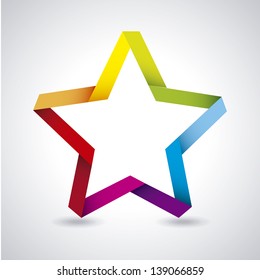 colorful star over gray background vector illustration