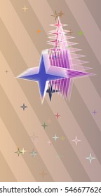 colorful star over stroke, backdrop beside complex event