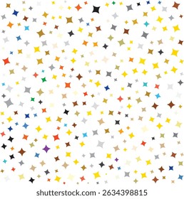 Colorful Star Pattern Background. Vibrant Multicolored Star Shapes on White