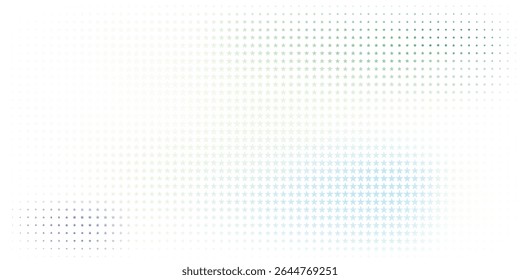 Colorful star pattern gradually changing from green to blue, forming an abstract gradient background for diverse design projects.