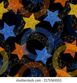 Colorful star pattern Modern swatch paint for birthday card, party invitation, sale wallpaper, holiday wrapping pape.