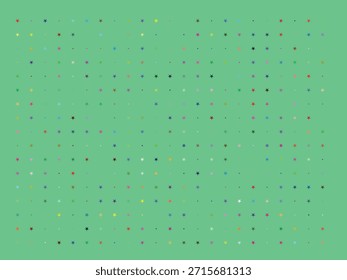 Colorful Star Pattern on Green Background for Design