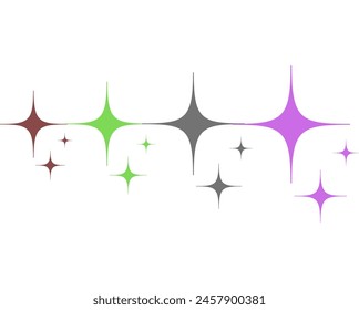 Icono de Vector de patrones de estrellas de colores aislado en fondo blanco