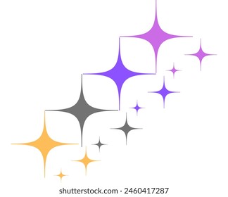 colorful star patterns vector icon isolated in white background
