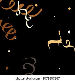 Colorful star ribbon confetti. Fallen glitter vector background. Colorful geometric stars and ribbons explosion for invitation card. New year and christmas celebration template. Soft colors design.