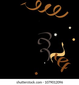 Colorful star ribbon confetti. Fallen glitter vector background. Colorful geometric stars and ribbons explosion for invitation card. New year and christmas celebration template. Soft colors design.