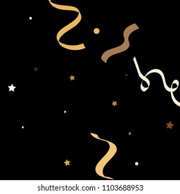 Colorful star ribbon confetti. Fallen glitter vector background. Colorful geometric stars and ribbons explosion for invitation card. New year, christmas, anniversary celebration template. Fun design.