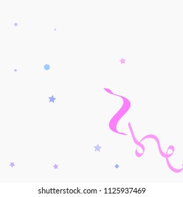 Colorful star ribbon confetti. Fallen glitter vector background. Holographic stars and ribbons explosion for invitation card. New year, christmas, anniversary celebration template. Fun design.