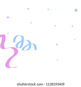 Colorful star ribbon confetti. Fallen glitter vector background. Holographic stars and ribbons explosion for invitation card. New year, christmas, anniversary celebration template. Fun design.