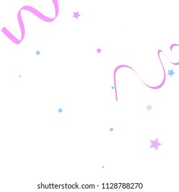 Colorful star ribbon confetti. Fallen glitter vector background. Holographic stars and ribbons explosion for invitation card. New year, christmas, anniversary celebration template. Fun design.